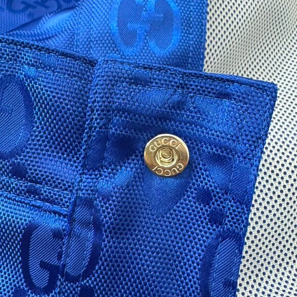 GUCCI X ADIDAS Blue Monograms Women's Bomber Sport Jacket Made in Italy "42" - Picture 10 of 15